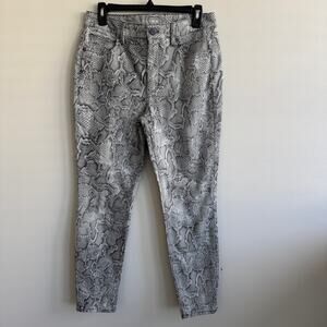 White House Black Market High Rise Sculpt Skinny Ankle Snakeskin Print 8 NWT